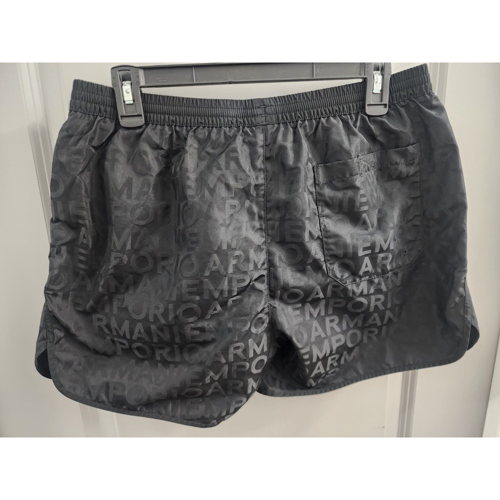 Emporio Armani Logo Print Mens Shorts Size 48 Beach Swim Trunks Drawstrings